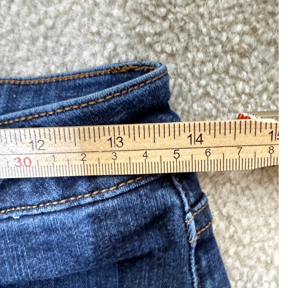 Lands End Curvy Bootcut Jeans Womens 8 Blue Mid Rise Dark Wash Stretch Denim - Picture 8 of 10